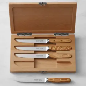 04847826 WILLIAMS-SONOMA Elite Olivewood Steak Knives Set
