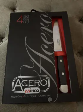 811642037602 WINCO Acero Gourmet Steak Knives Box