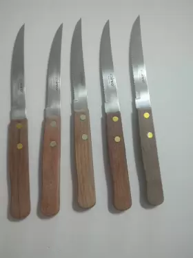 K-45W WINCO Economy Pointed Tip Steak Knives Wooden Handle #3