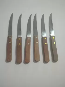 K-45W WINCO Economy Pointed Tip Steak Knives Wooden Handle