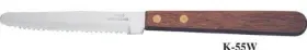 K-55W WINCO Round Tip Steak Knife Wood Handle Blade