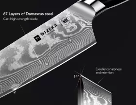 198168662472 WIZEKA Damascus Knife Set Sharp Kitchen Japanes #3