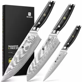 198168662472 WIZEKA Damascus Knife Set Sharp Kitchen Japanes