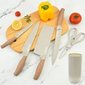 728872233851 WIZTOYNIA Khaki Kitchen Knife Set Steel Chef #2