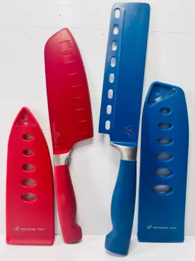 M28-25 WOLFGANG PUCK Knifes Hollow Ridge Nakiri Chefs Santoku