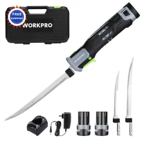 W125223AE WORKPRO Cordless Electric Fillet Knife Razor Sharp