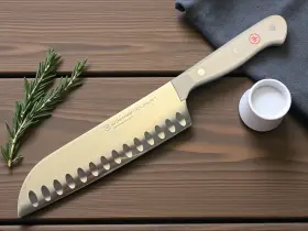 1025646017 WUSTHOF Gourmet Santoku Hollow Edge Knife Handle
