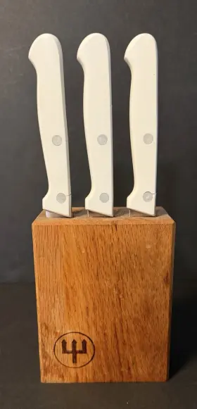 4050-0 WUSTHOF Dreizack Steak Knives Wood Block Solingen