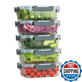 B0FFTCBV2V WWYH.DSS Pack Glass Meal Containers Food Snap
