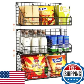 B0998CW64B X-COSRACK Tier Stackable Snack Organizer Wall Wire