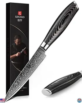 B077SVRN1W XINZUO Damascus Steel Paring Knife Petty Fruits
