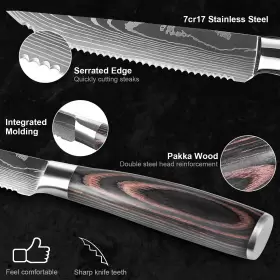 746608435966 XT XITUO Steak Knives Set Damascus Patterned #3