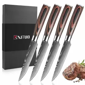 746608435966 XT XITUO Steak Knives Set Damascus Patterned