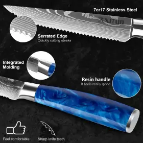 746608436239 XT XITUO Serrated Steak Knife Set Kitchen Ste #3