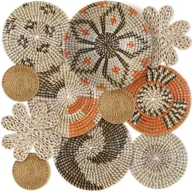 B0D4TRL9F9 XUHAL Boho Handmade Wall Basket Set Decoration