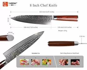 727542587263 YARENH Chef Kitchen Knifesharp Damascus #3