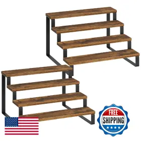 B0FH1WCKQB YATINEY Spice Rack Tier Wooden Display Riser Stand