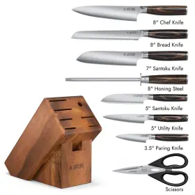 DBA9 YATOSHI KNIVES Block Set Pro Kitchen Knife Ultra Sharp #2