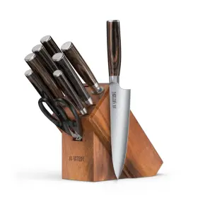 DBA9 YATOSHI KNIVES Block Set Pro Kitchen Knife Ultra Sharp