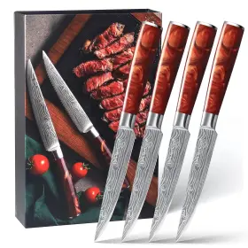 CJ-D-02 YFWOOD Steak Knives Set Serrated Knife High Carbon