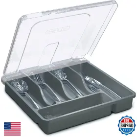 B0D9XZTRKQ YICOCHI Utensil Holder Lid Silverware Tray Drawer