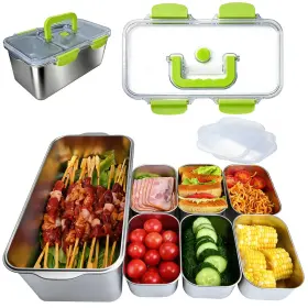 B0FRMY5XVJ YINGRACE Steel Food Storage Containers Set Lids