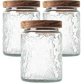 B0F7LVD5Y9 YIRILAN Glass Jars Lids Set Canisters Kitchen