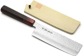 NSUS160SH YOSHIHIRO Layers Hammered Damascus Nakiri Rosewood