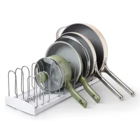 B0DNG7QJDQ YOUCOPIA Storemore Expandable Pan Lid Rack Steel