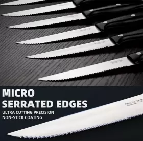 840166261354 YSSOA Steak Knife Set Serrated Knives Tang #3