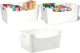 B0FRQS46J5 YTTEVE Pack Storage Bins Handles Stackable Whi