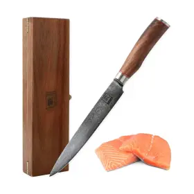 1DM-FLE-NUS-ZAY-AMZ ZAYIKO Carving Knife Blade Damascus Chef