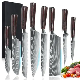 770456349328 ZENG Kitchen Chef Knife Set High Carbon Stainl