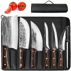 974310339454 ZENG Butcher Knife Set Roll Bag Husk Meat Cutt