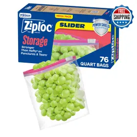B00V3M9DCK ZIPLOC Food Storage Slider Bags Stand Up Bottom