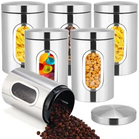 B0FGJF3MLT ZOPEAL Pack Canisters Kitchen Steel
