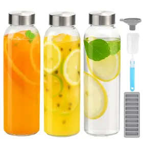 B0CSK4YQ8F ZUKRO Glass Water Bottles Juice Smoothie Lid