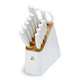 Beautiful 12 Piece Stainless Steel Knife Block Set, Soft-Grip Handles White