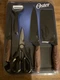 Oster Gunderson 6 Pc Black Stainless Steel Cutlery Set w/ Cutting Board