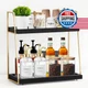 2087 Coffee Bar Accessories, Black Gold Coffee Station Organizer for Countertop