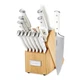 Cuisinart 15 Piece Knife Set High Carbon Stainless Steel White C77WTR-15P Block