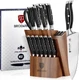 BRODARK Kitchen Knife Set: Full Tang 15 Pcs Professional Chef Knife Set with ...