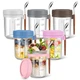 Yeenhoopy 6-Pack 16oz Glass Overnight Oats Jars w/ Lids & Spoons - Meal Prep