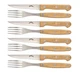 Jim Beam Set of 8 Ideal, Chicken, Pork and More-Steak Knives Light Brown 