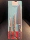 Martha Stewart 3 Pc - Chef, Utility & Paring Knives Steinless Steel & Wood 