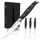 BRODARK Steak Knives Set of 4 4.5 Inch Serrated Steak Knives with Full Tang H...