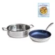 Blue Jean Chef 3-Piece Stainless Steel Cookware Set, Hammered Finish, Tri-Ply