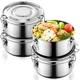 Skybooly 4 Pcs Stainless Steel Bento Box 101 oz Reusable 304 Stainless Steel Foo
