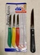 3 Set Bradshaw Goodcook Colored Handle Paring Knife Knives Mini & 1 Medium New