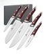 Brewin CHEFILOSOPHI Japanese Chef Knife Set 5 PCS with Elegant Red Pakkawood